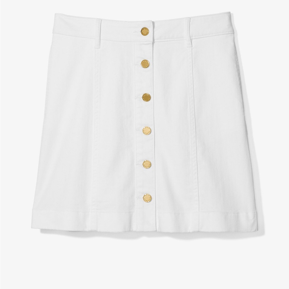 Michael Kors White Denim A-Line Mini Skirt - Size 4